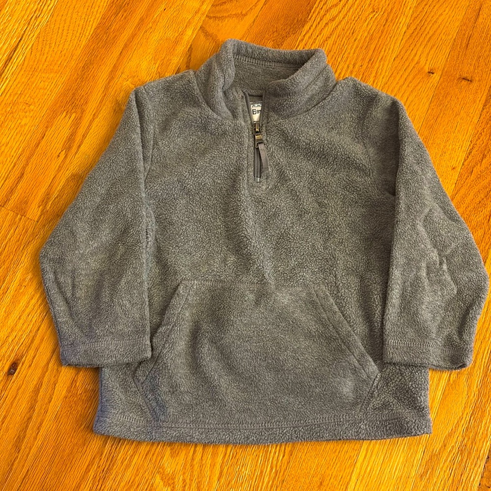 1/4 Zip Gray Micro Fleece (Size 3T)